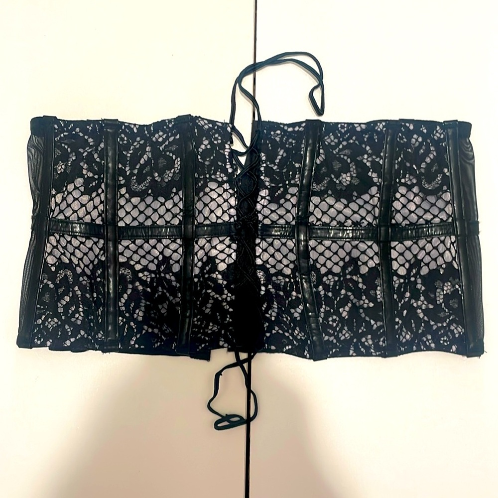 Victoria's Secret Black Lace Corset Top